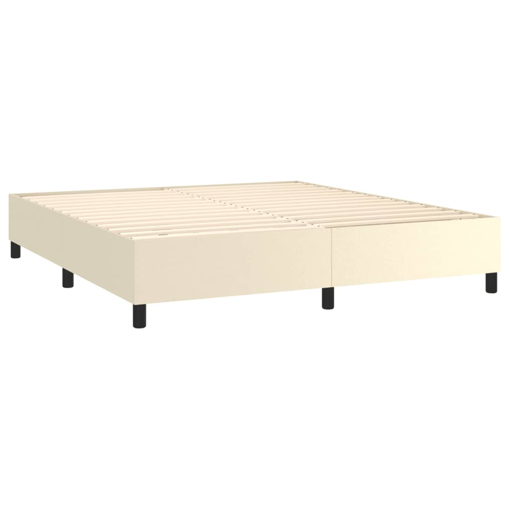Estrutura de cama com molas 180x200 cm couro artificial cor creme