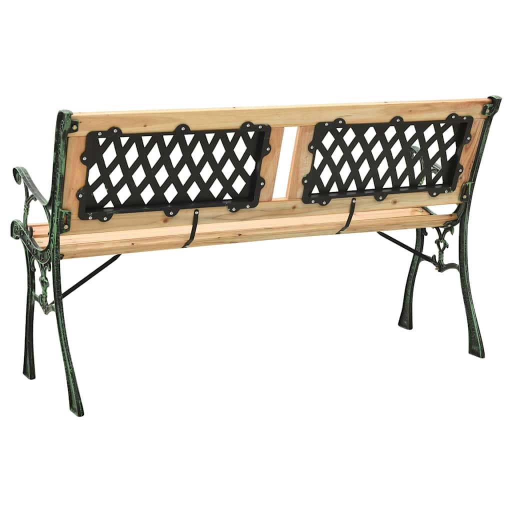 Banco de jardim 122 cm ferro fundido e madeira de abeto maciça