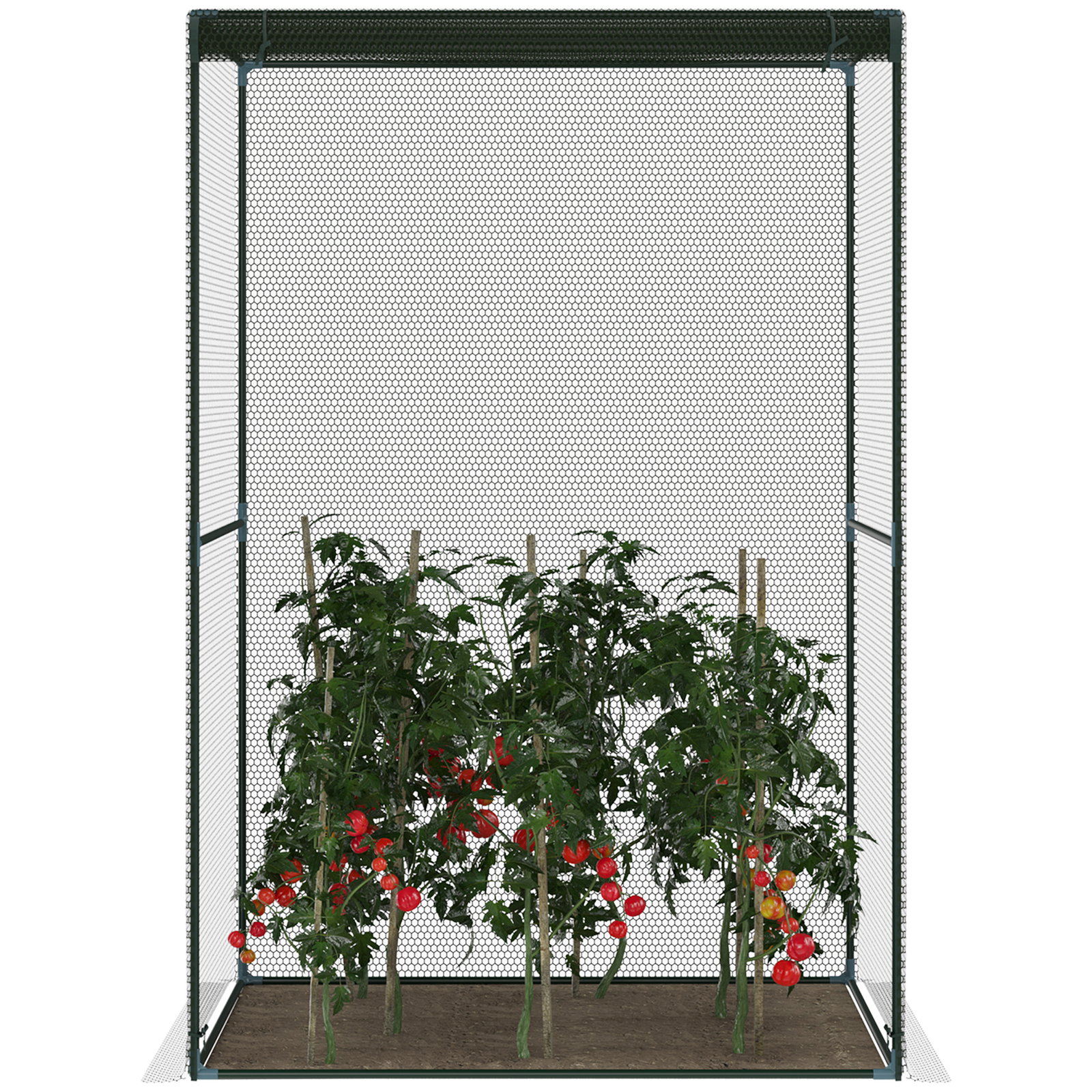 Estufa para cultivo de plantas com porta enrolável e estrutura de aço para jardim varanda pátio 120x120x180 cm verde