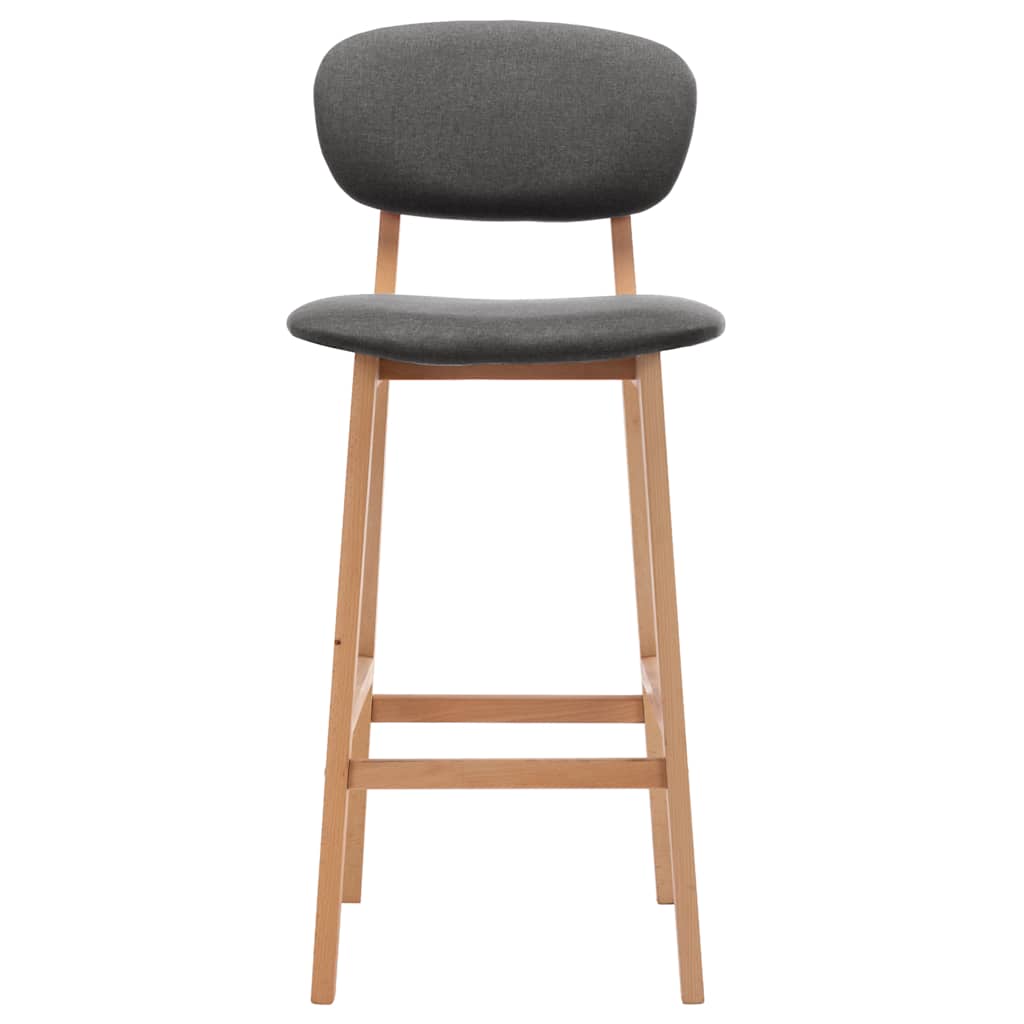 Bancos de bar 2 pcs tecido cinzento-escuro