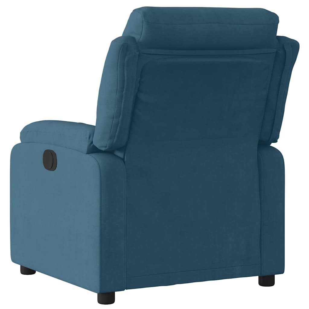 Poltrona reclinável veludo azul