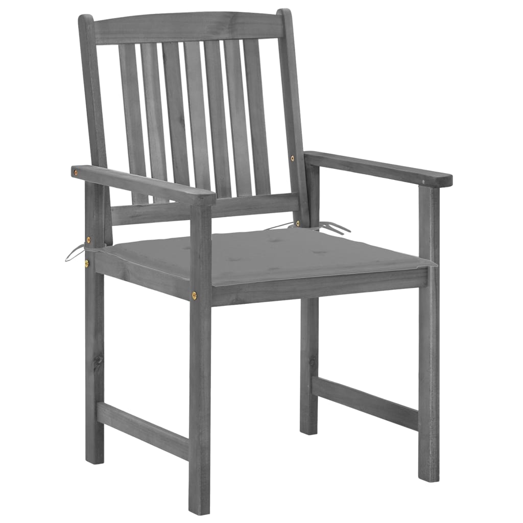Cadeiras de jardim com almofadões 4 pcs acácia maciça cinza