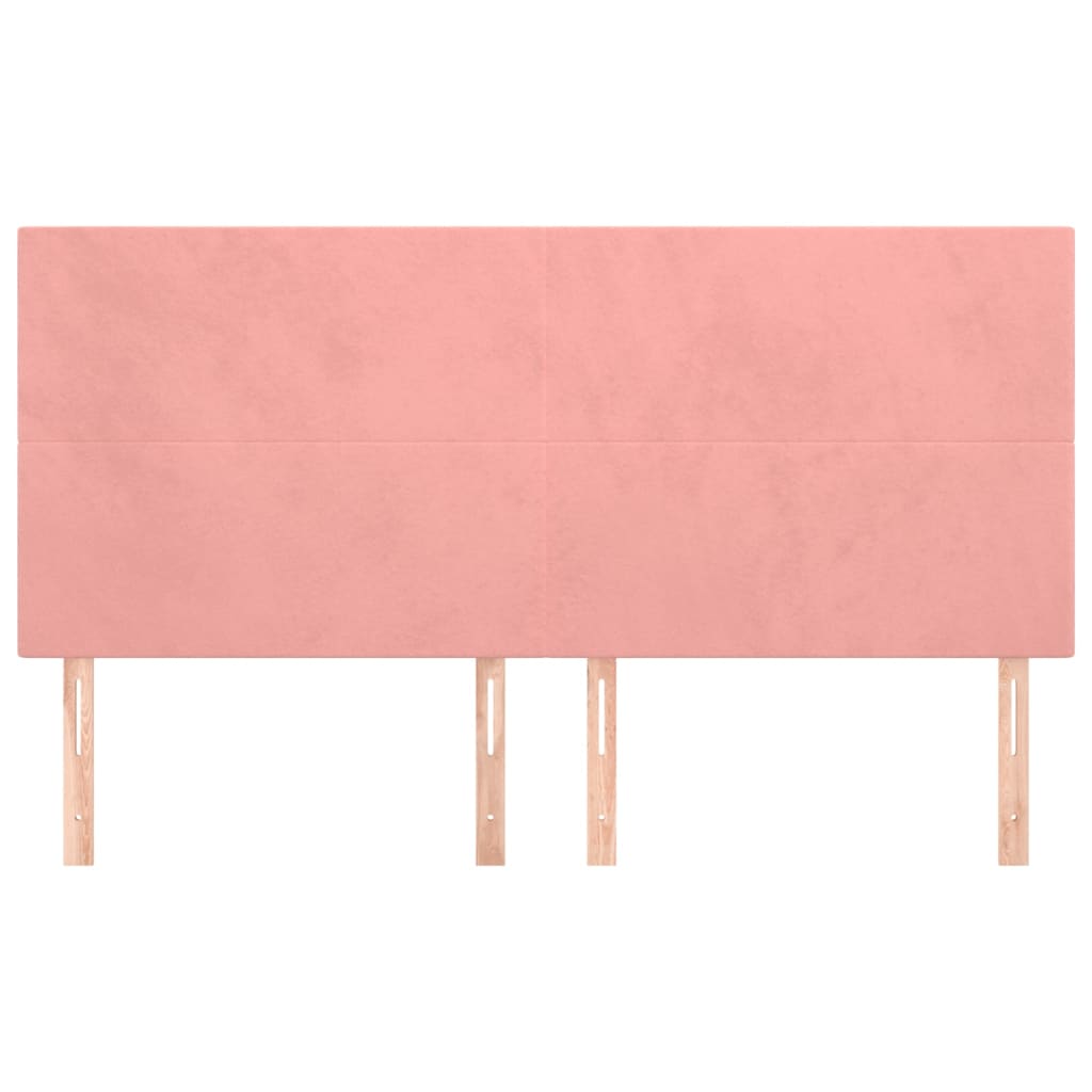 Cabeceira rosa 200x5x118/128 cm veludo