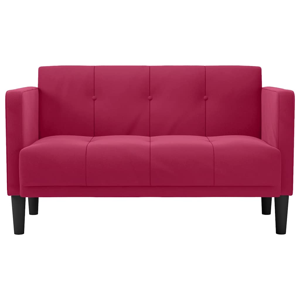 Sofá-luvas 111 cm veludo vermelho tinto
