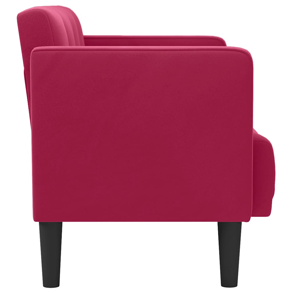 Sofá-luvas 111 cm veludo vermelho tinto