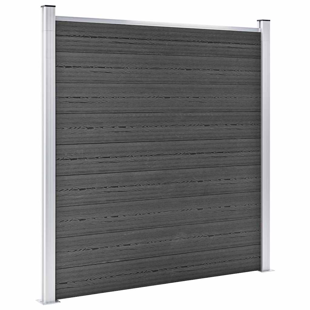 Conjunto de painel de vedação wpc 965x(105-186) cm preto