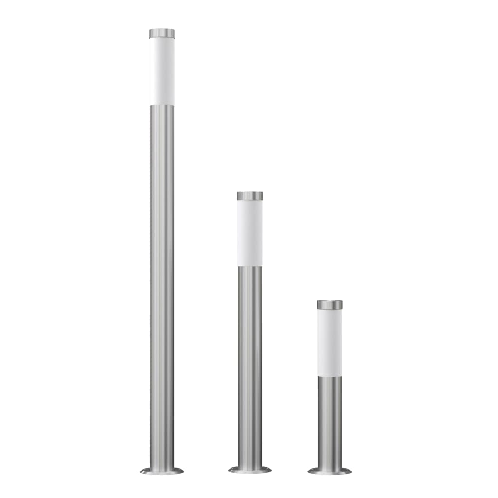Rvs candeeiro de pé e27 230v, 3 pçs