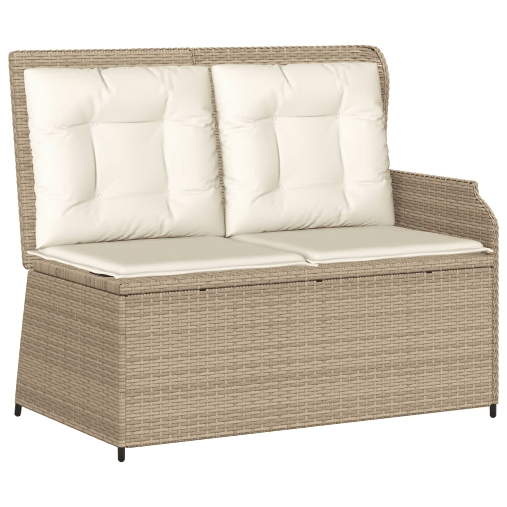 6 Pcs conjunto lounge p/ jardim com almofadões vime PE bege