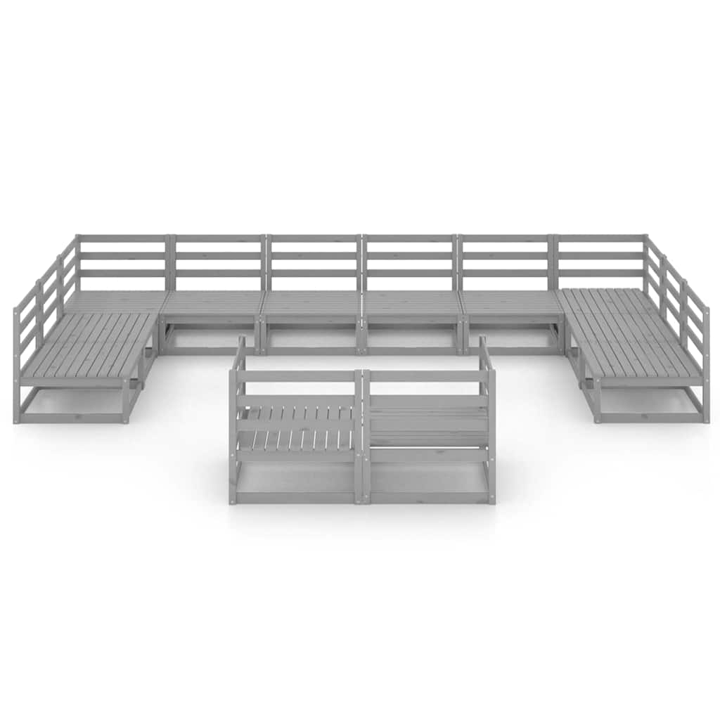 12 Pcs conjunto lounge de jardim pinho maciço