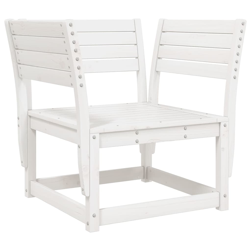 5 Pcs conjunto de sofás de jardim madeira pinho maciça branco