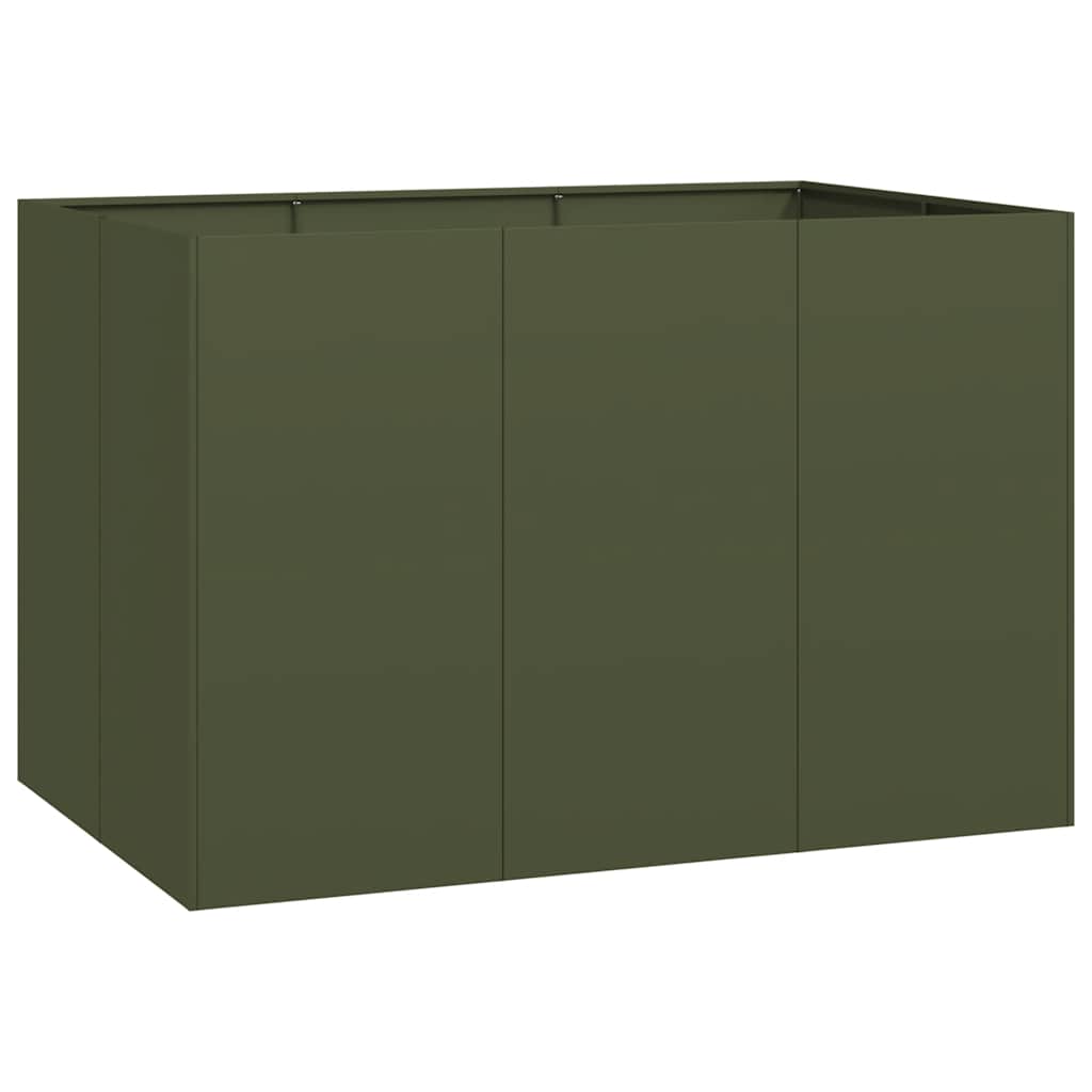 Vaso floreira 120x80x80 cm aço verde azeitona