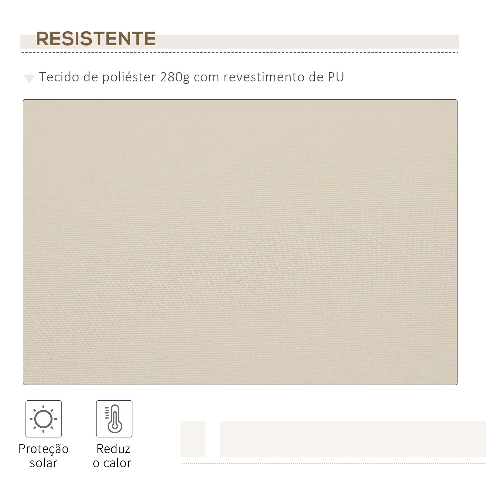 Toldo manual retrátil 350x250 cm para varanda com manivela de metal impermeável e anti-UV para jardim terraço janelas creme