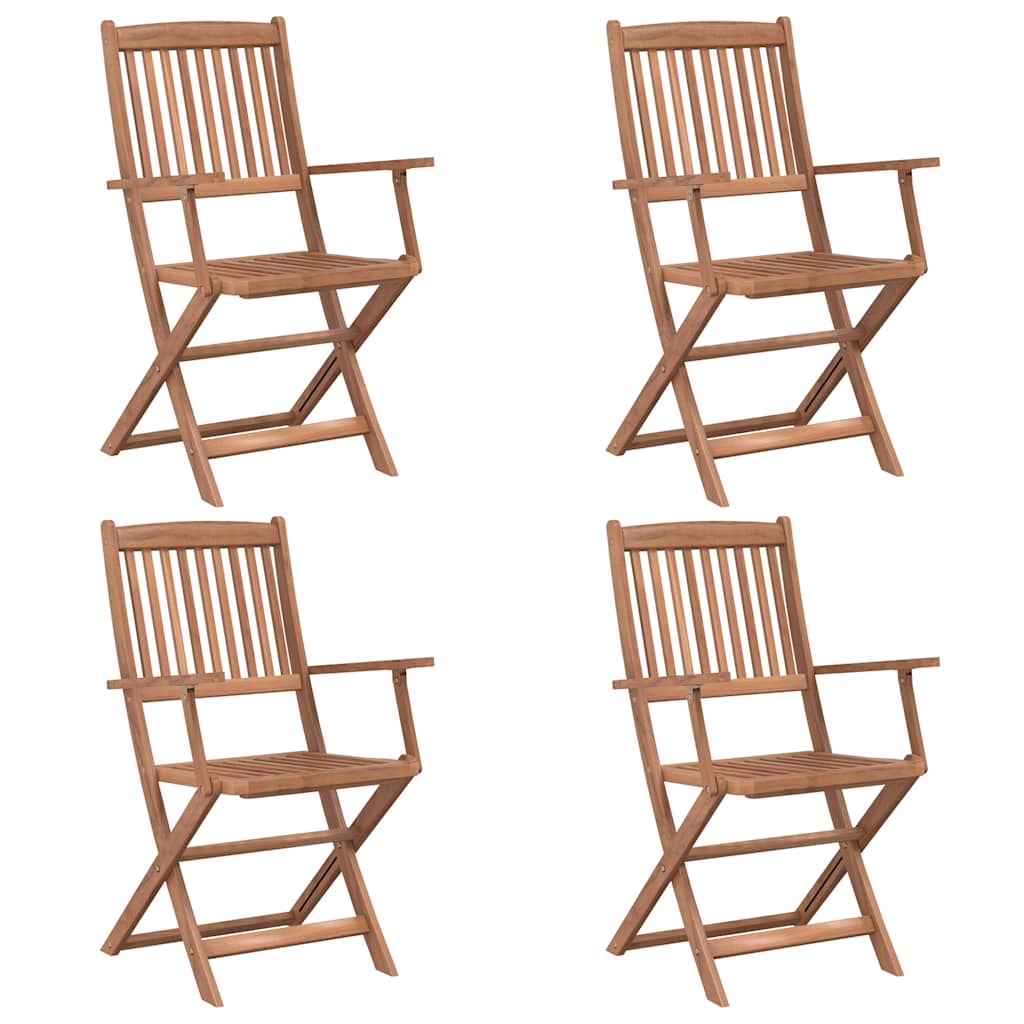 5 Pcs conjunto jantar dobrável p/ exterior acácia maciça