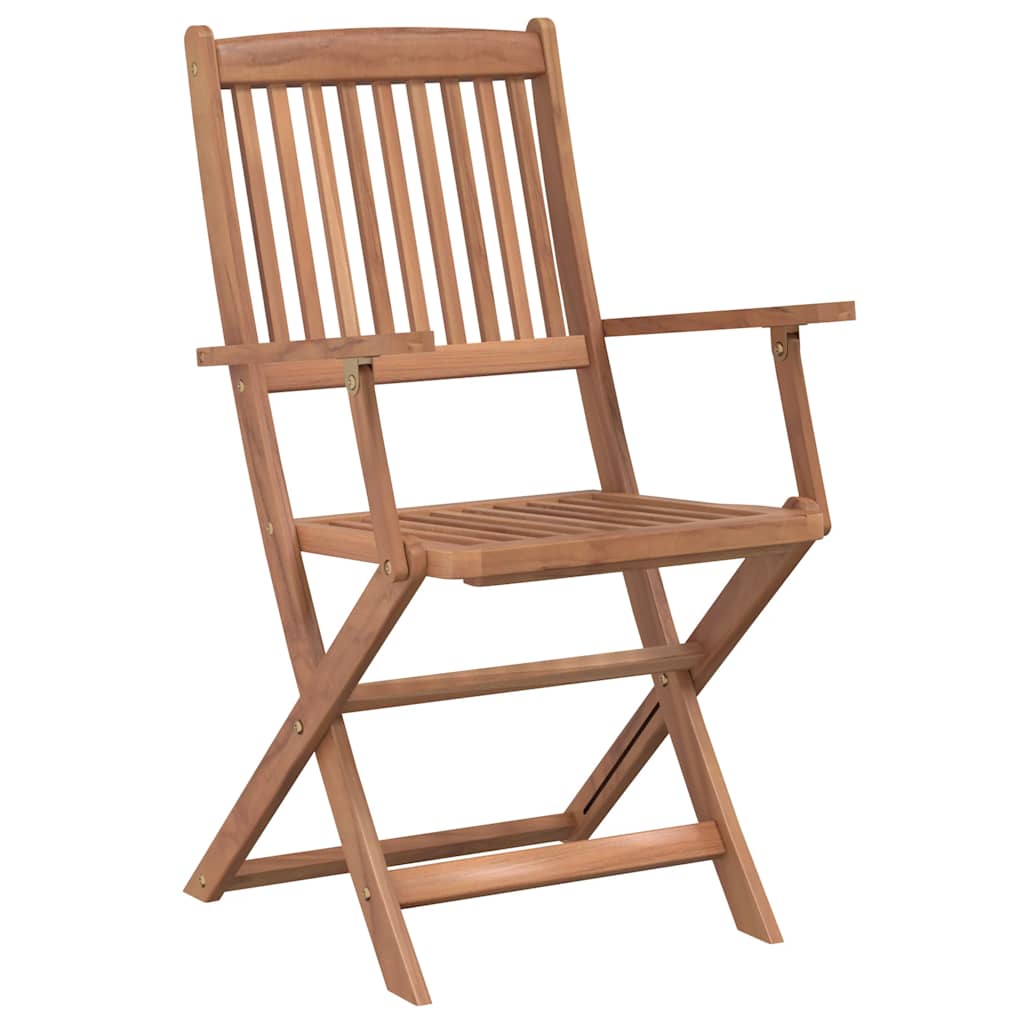 5 Pcs conjunto jantar dobrável p/ exterior acácia maciça