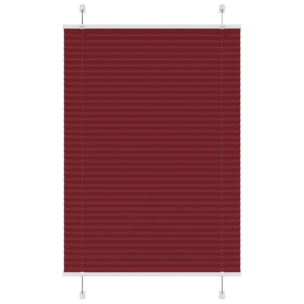 Plissado cego bordéus vermelho 100x100 cm largura tecido 99,4cm