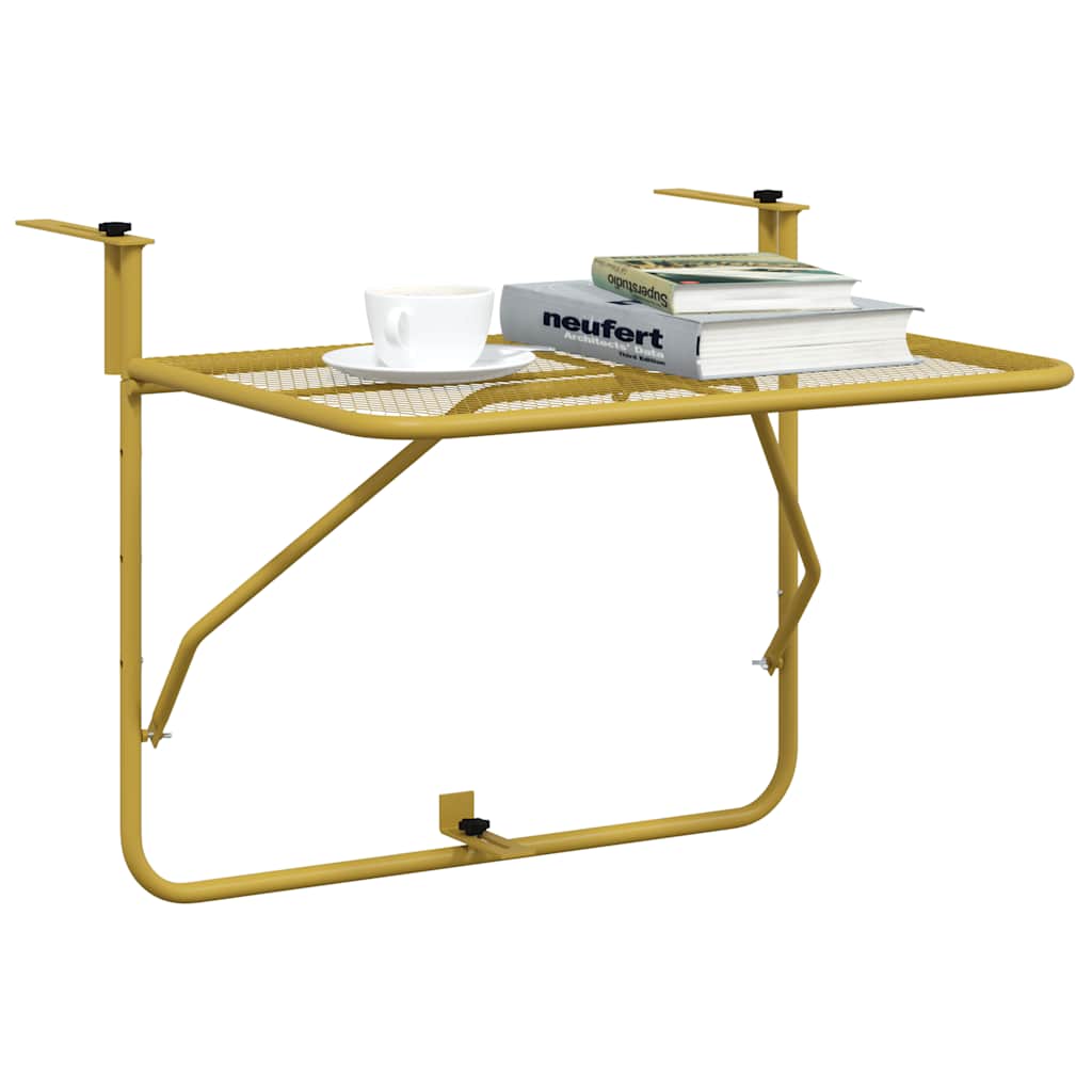 Mesa para varanda 60x40 cm aço dourado