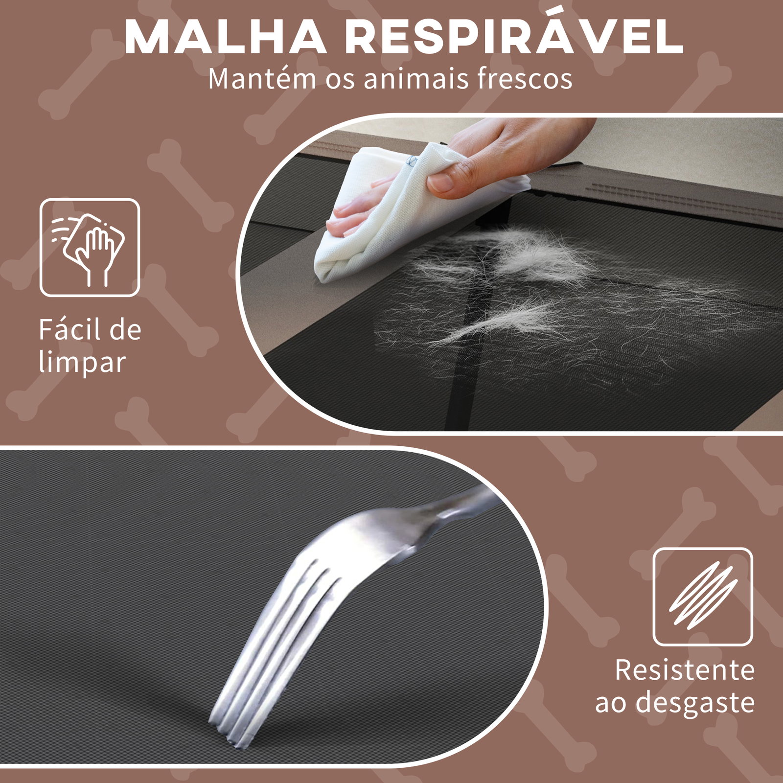 Cama para cães elevada com toldo para cães médios com estrutura de aço e bolsa de transporte 106x76x94 cm marrom claro