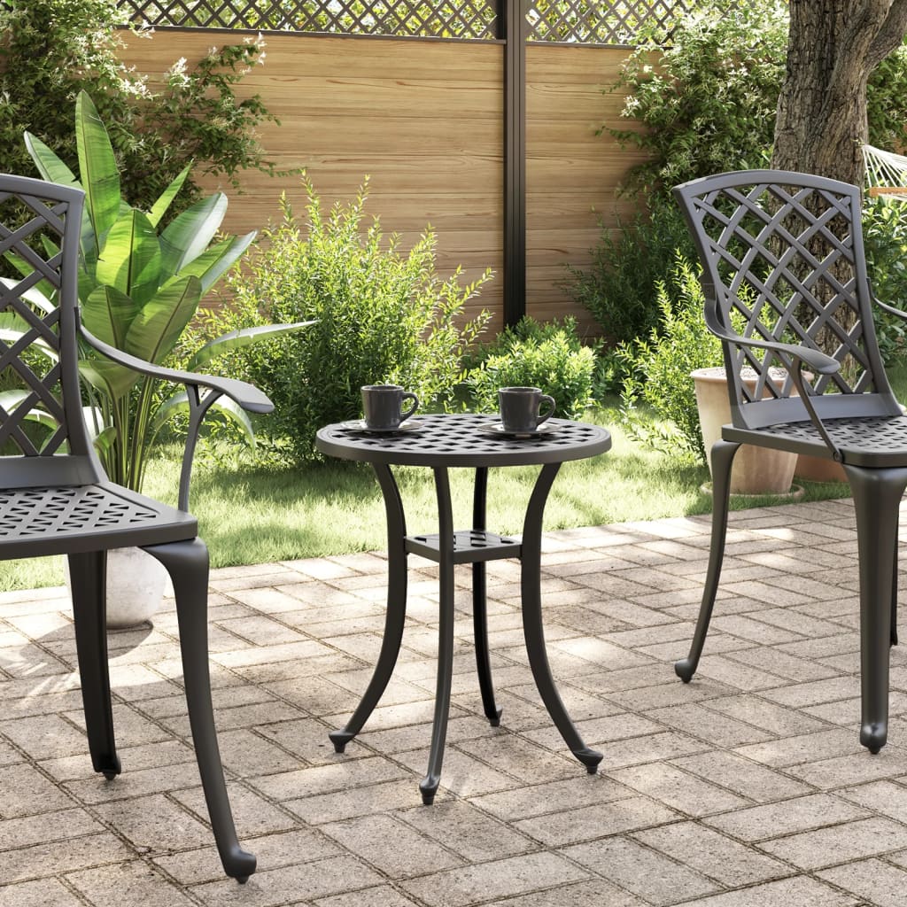 Mesa de jardim ø48x53 cm alumínio fundido preto