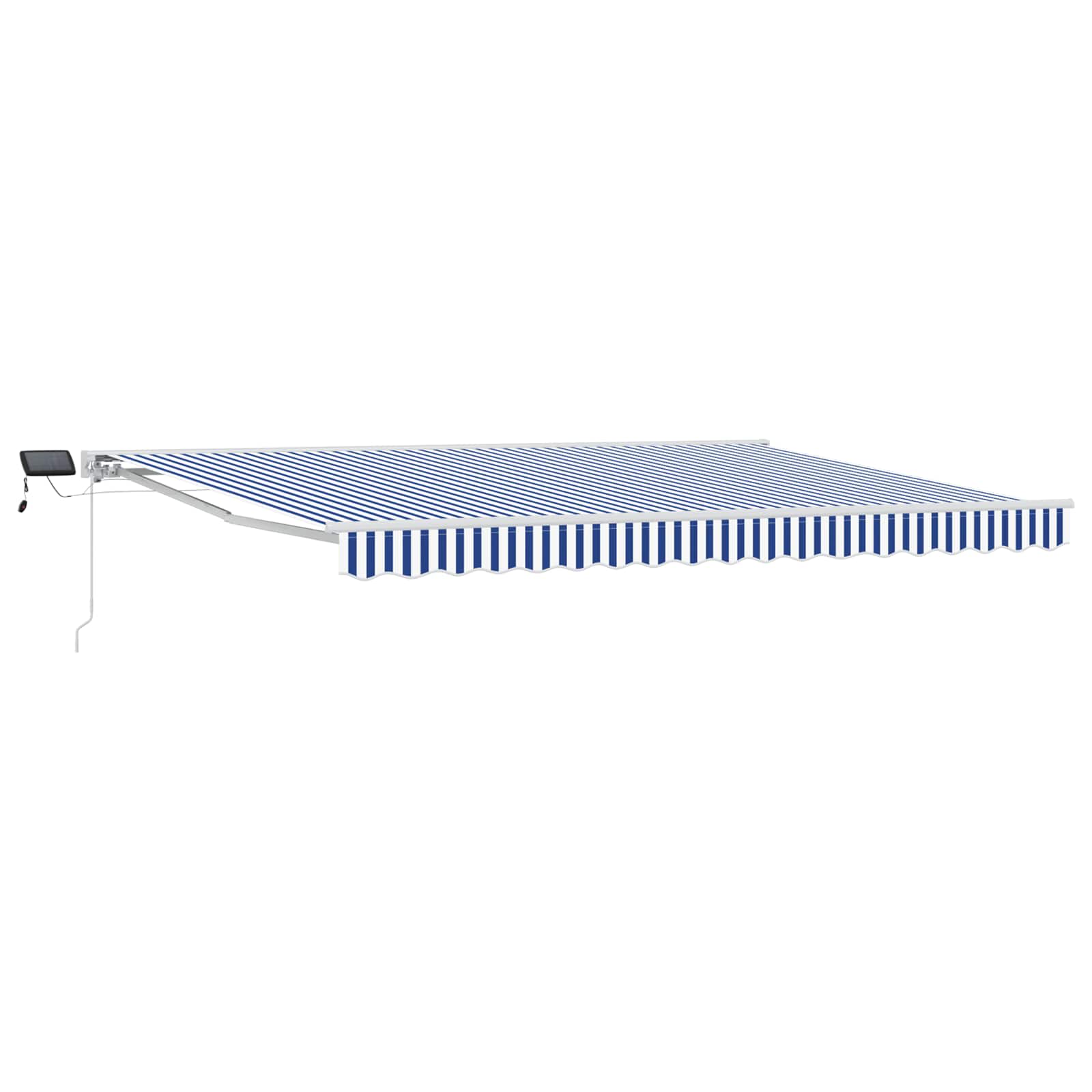 Estrutura de toldo manual com leds azul e branco 5 × 3,5 m