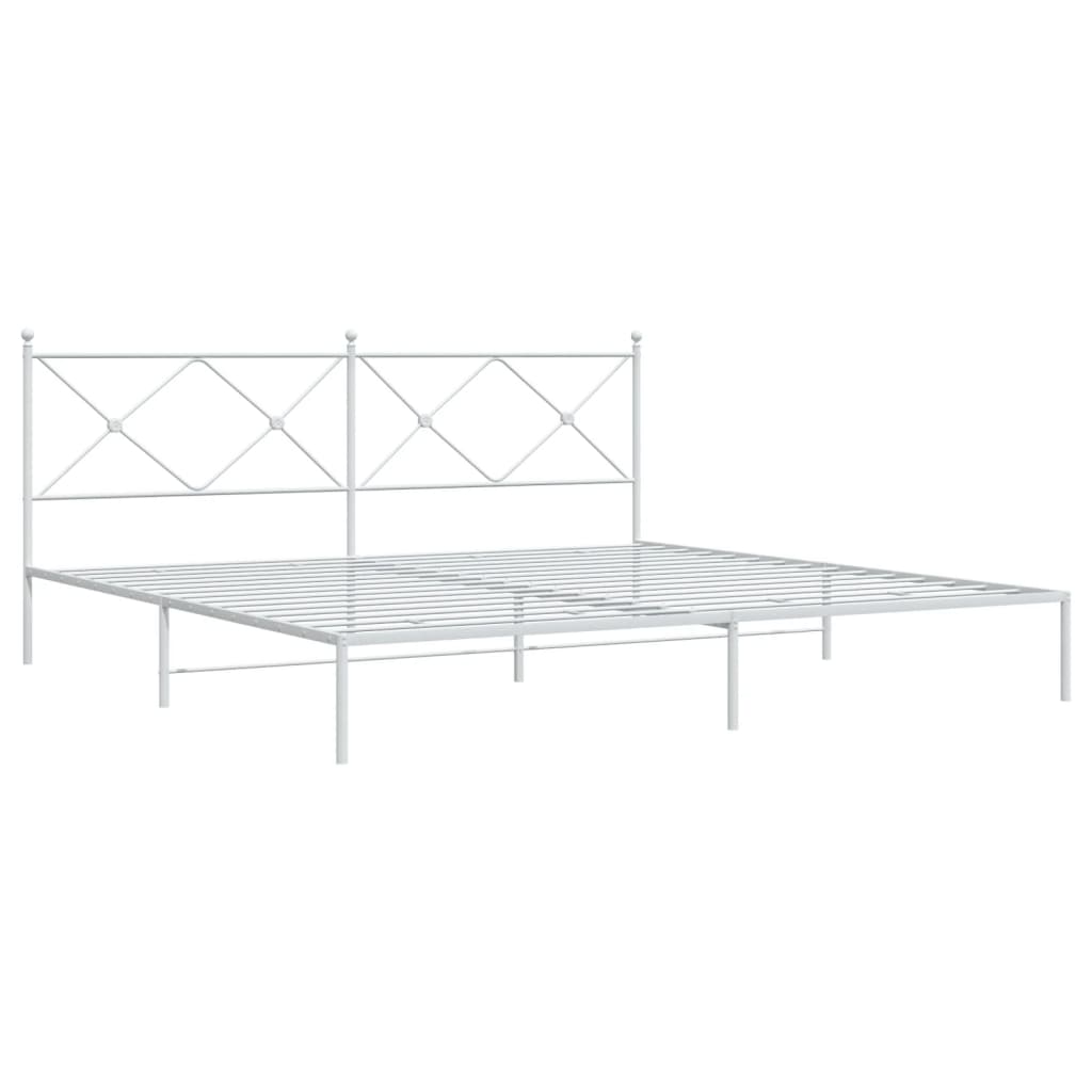 Estrutura de cama com cabeceira 200x200 cm metal branco