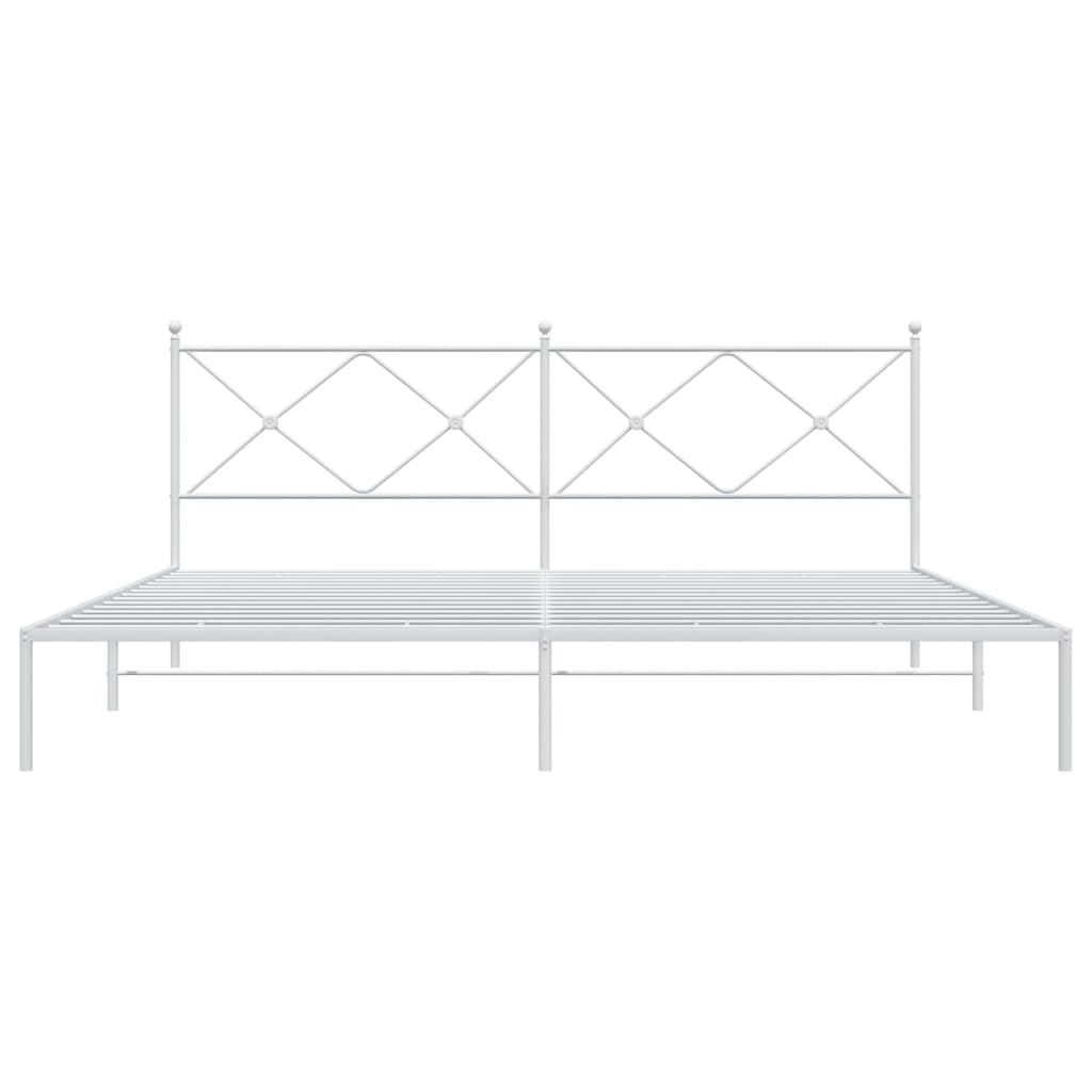 Estrutura de cama com cabeceira 200x200 cm metal branco