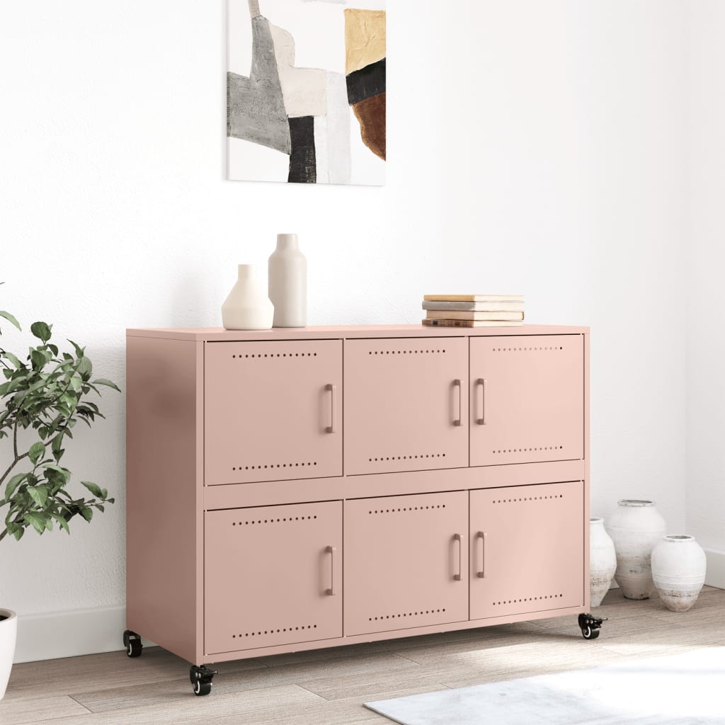 Aparador 100,5x39x72 cm aço rosa