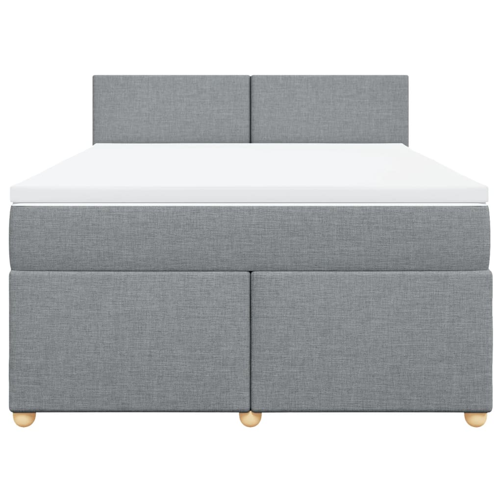 Cama com molas/colchão 140x190 cm tecido cinzento-claro