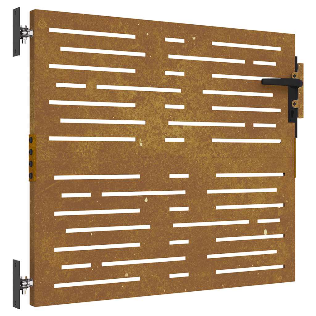Portão de jardim 85x100 cm aço corten design quadrados