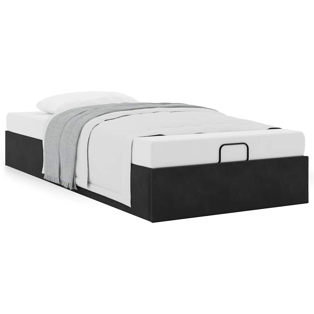 Ottoman bed frame no colchão preto 90x190 cm veludo