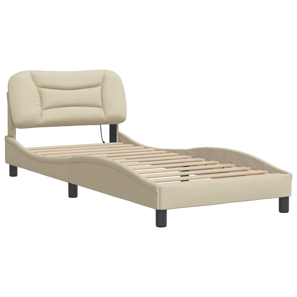 Estrutura de cama sem colchão hvar 80x200 cm creme