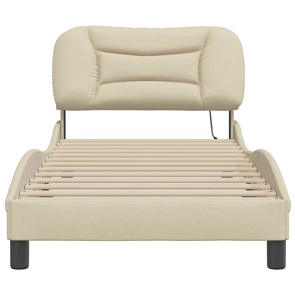 Estrutura de cama sem colchão hvar 80x200 cm creme