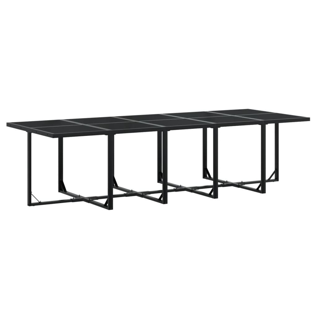 17 Pcs conj. de jantar p/ jardim c/ almofadões textilene preto