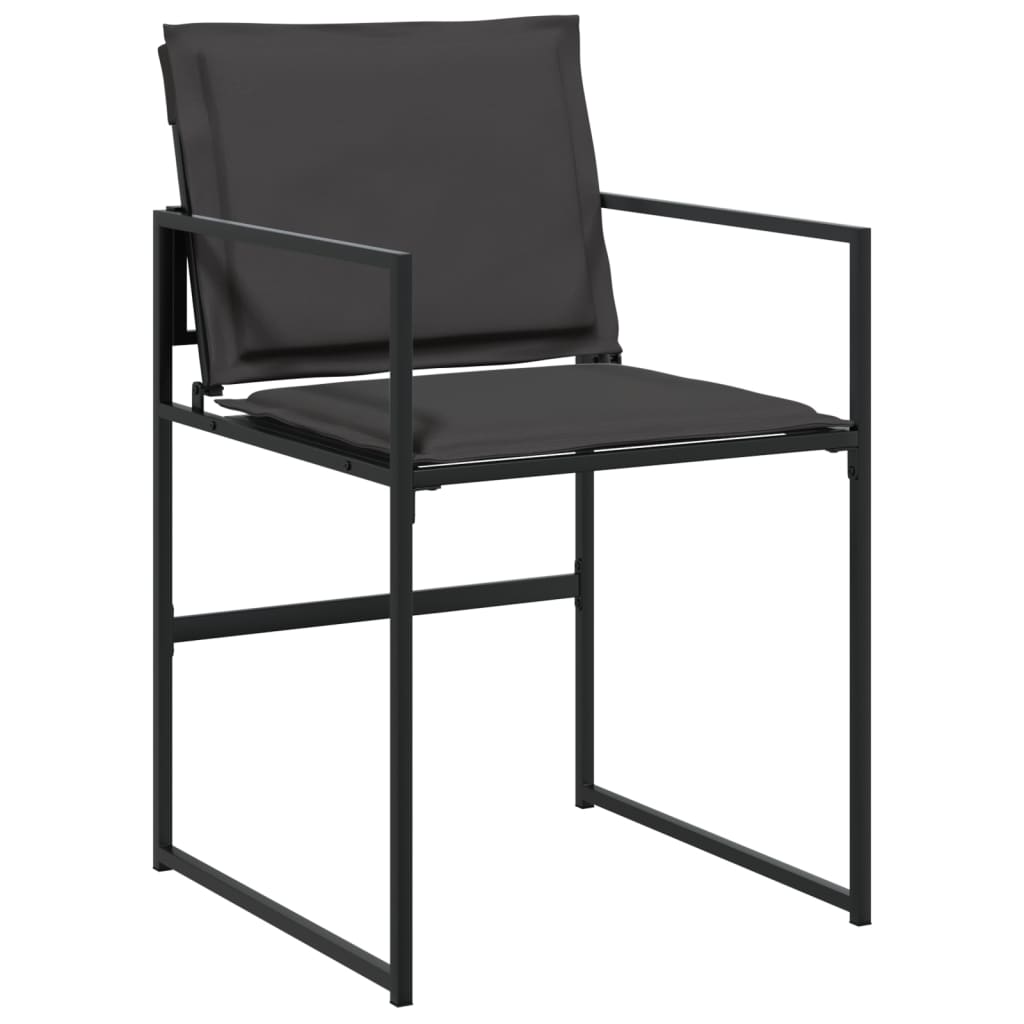 17 Pcs conj. de jantar p/ jardim c/ almofadões textilene preto