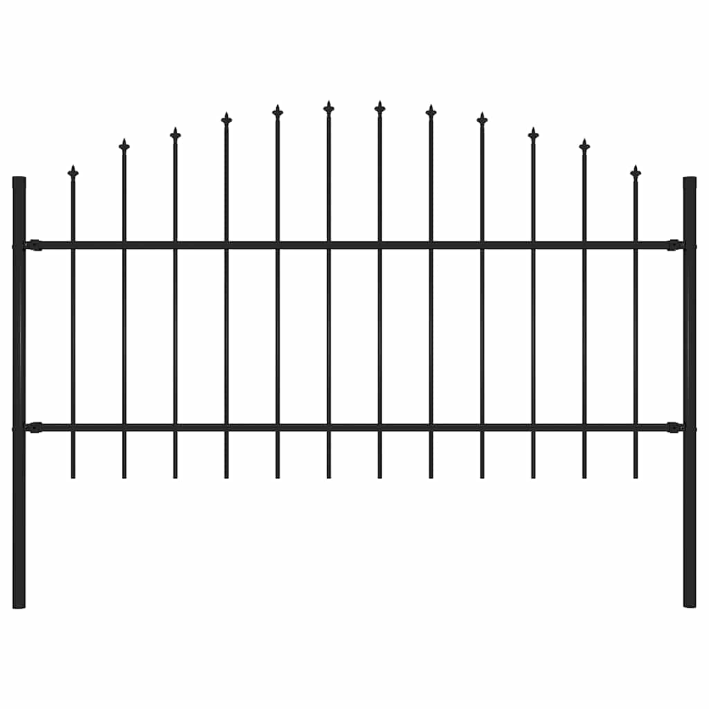 Cerca de jardim com ponta de lança em aço 181x125 cm, preta