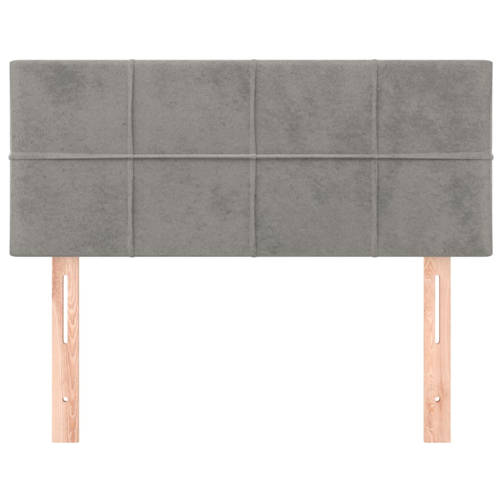 Cabeceira de cama veludo 100x5x78/88 cm cinzento-claro