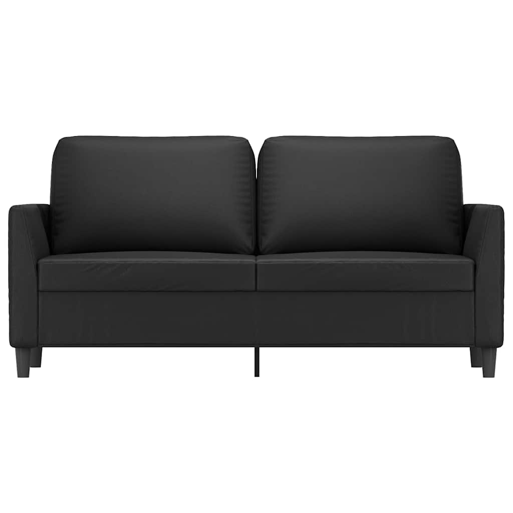 Sofá de 2 lugares 140 cm couro artificial preto