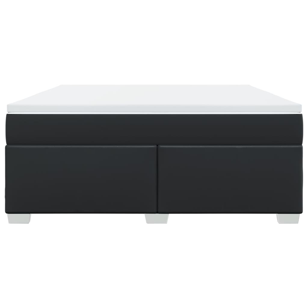 Cama com molas/colchão 180x200 cm couro artificial preto