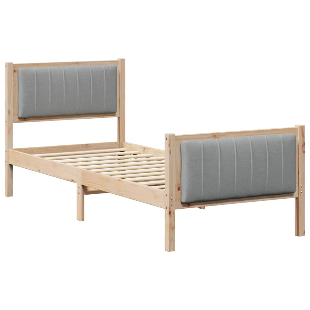 Estrutura da cama marrom e cinza claro 75 x 190 cm