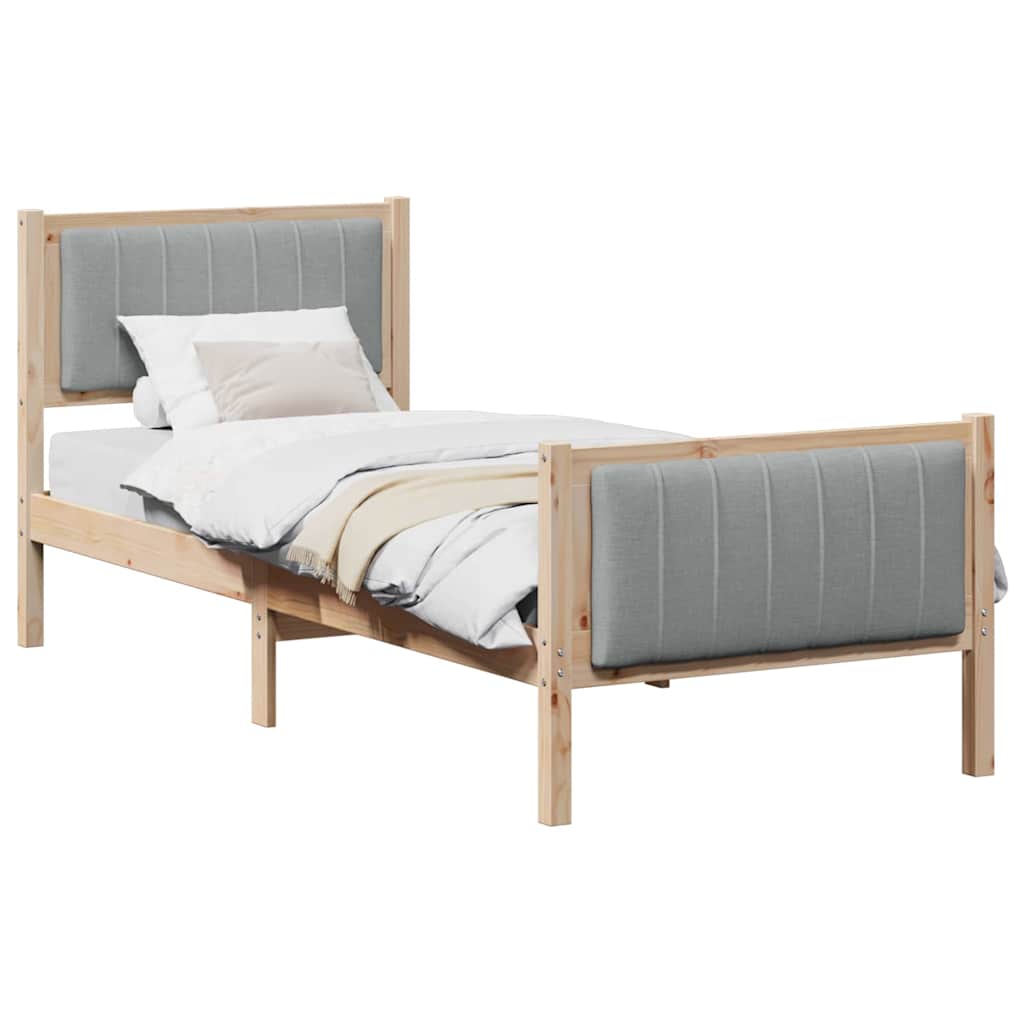 Estrutura da cama marrom e cinza claro 75 x 190 cm