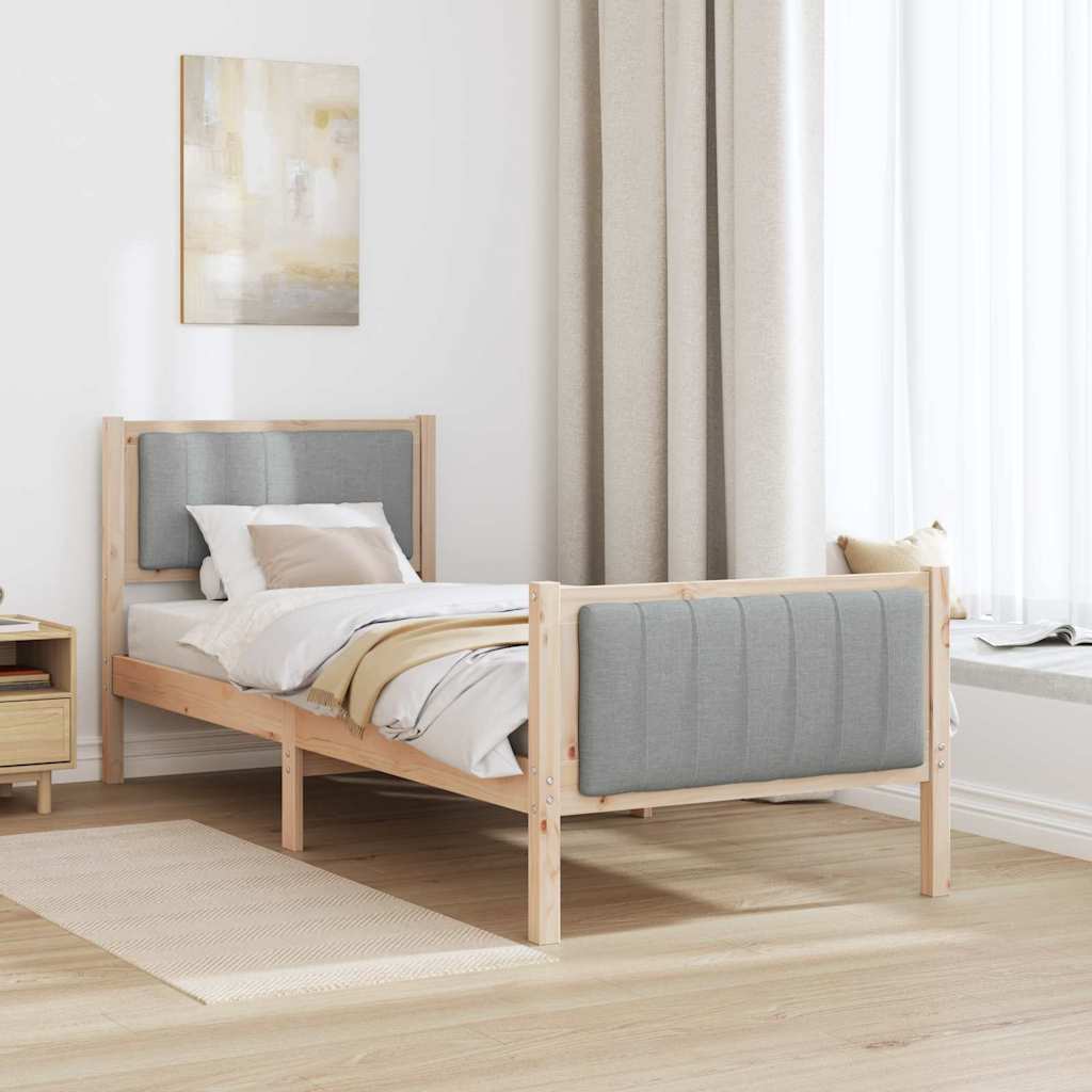Estrutura da cama marrom e cinza claro 75 x 190 cm