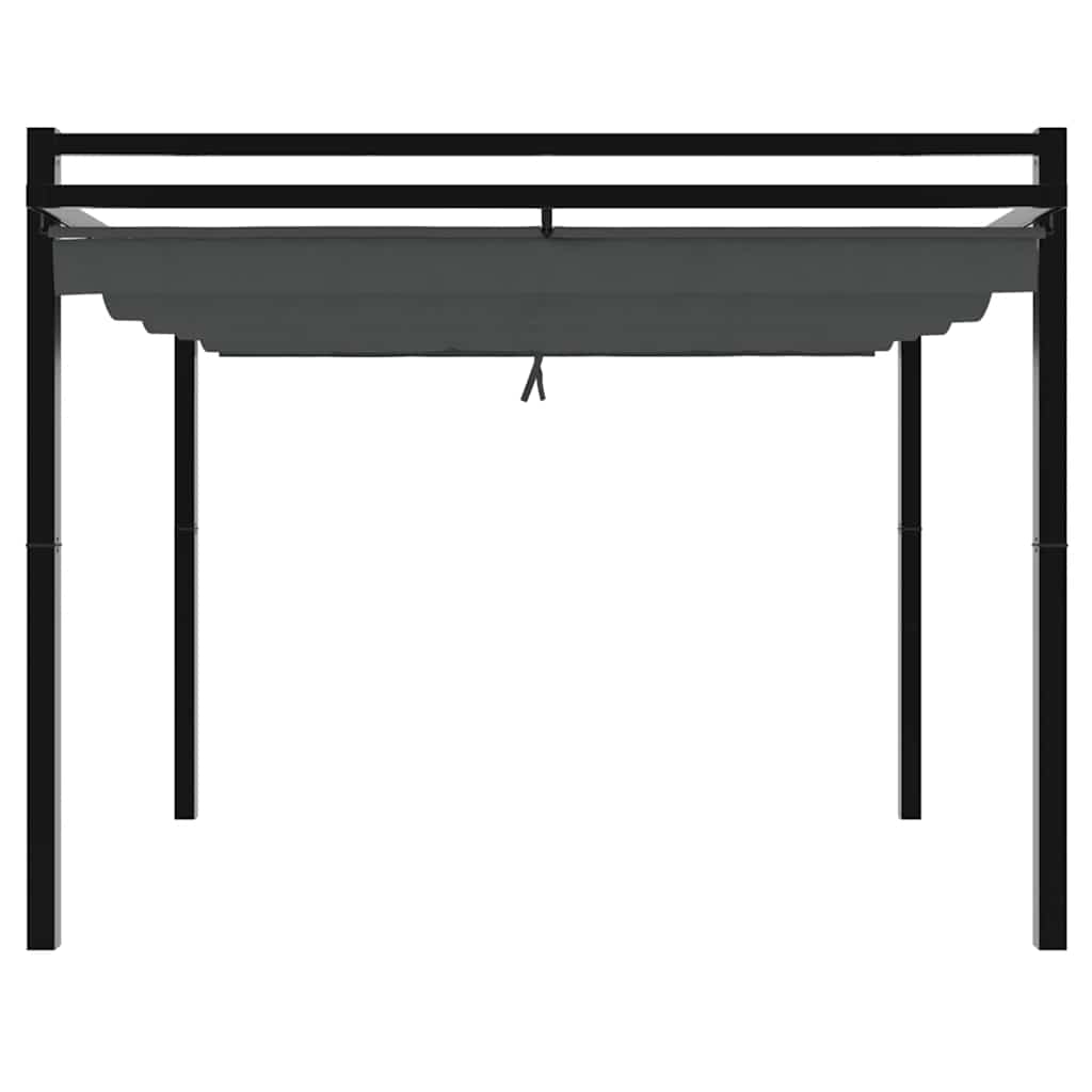 Gazebo de jardim com teto retrátil 3x3 m alumínio antracite