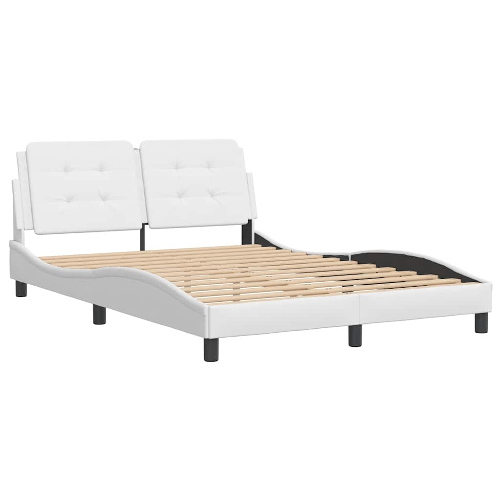 Estrutura de cama sem colchão zadar 120x200 cm couro artificial branco