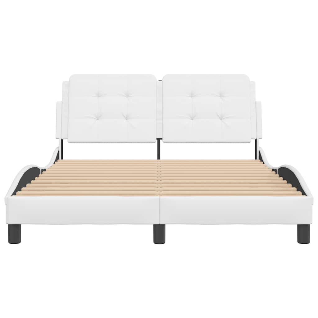 Estrutura de cama sem colchão zadar 120x200 cm couro artificial branco