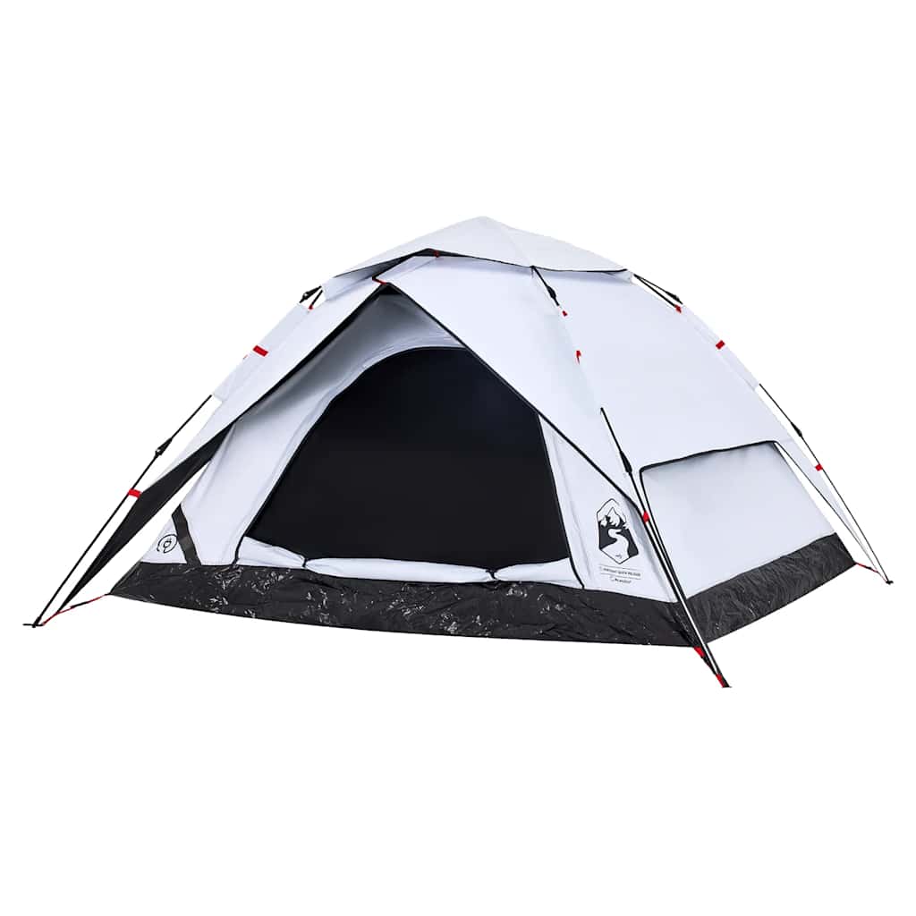 Tenda campismo cúpula 4 pessoas opaca libertação rápida branco