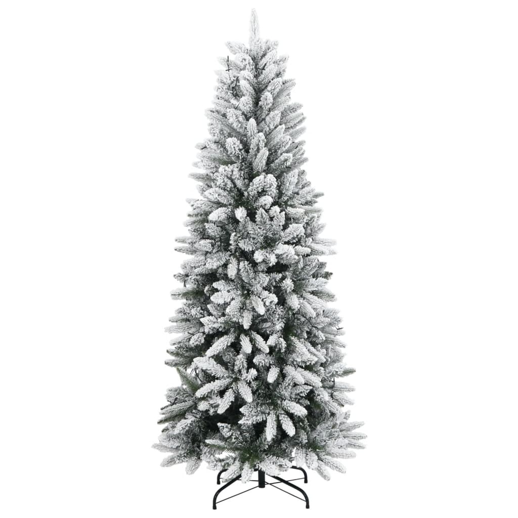 Árvore de natal artificial com 150 luzes LED e neve 150 cm