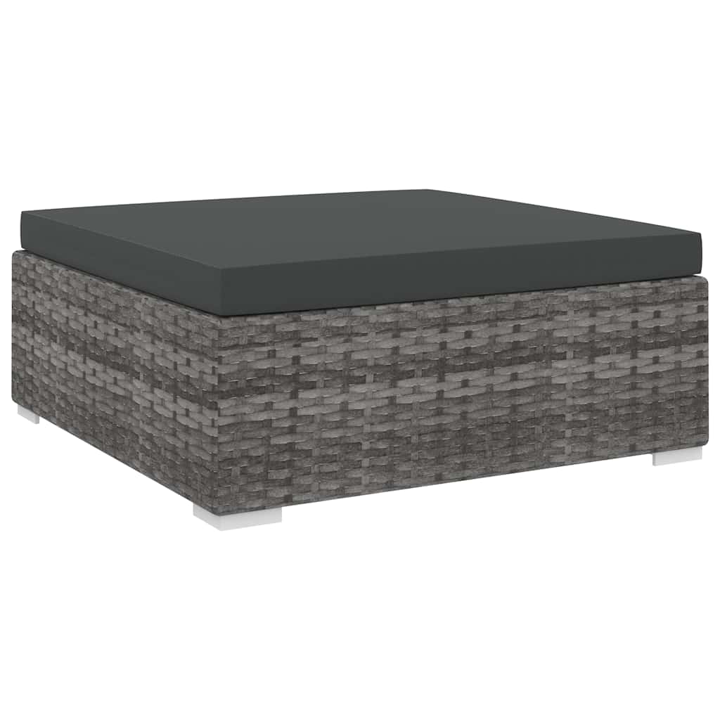Apoio de pés seccional c/ almofadão 1 PC vime PE cinzento