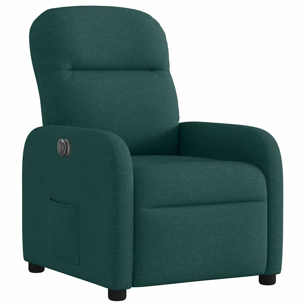 Poltrona elétrica reclinável tecido verde-escuro