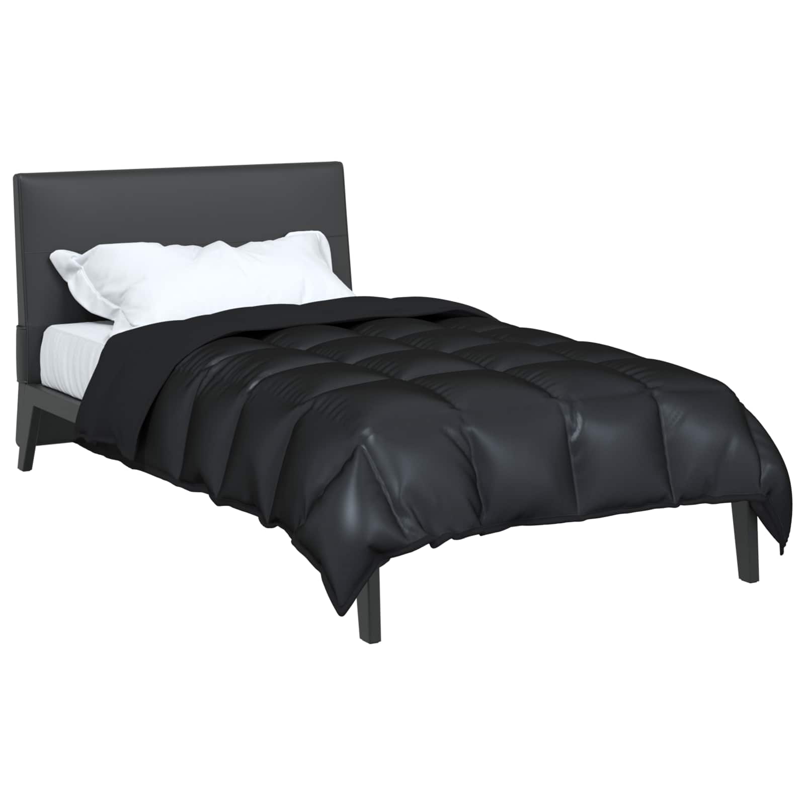 Edredom de inverno preto 140 x 200 cm cetim e microfibra