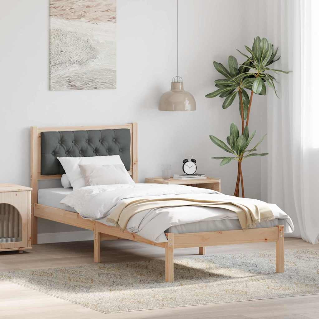 Estrutura da cama com cabeceira cinza escuro 80 x 200 cm