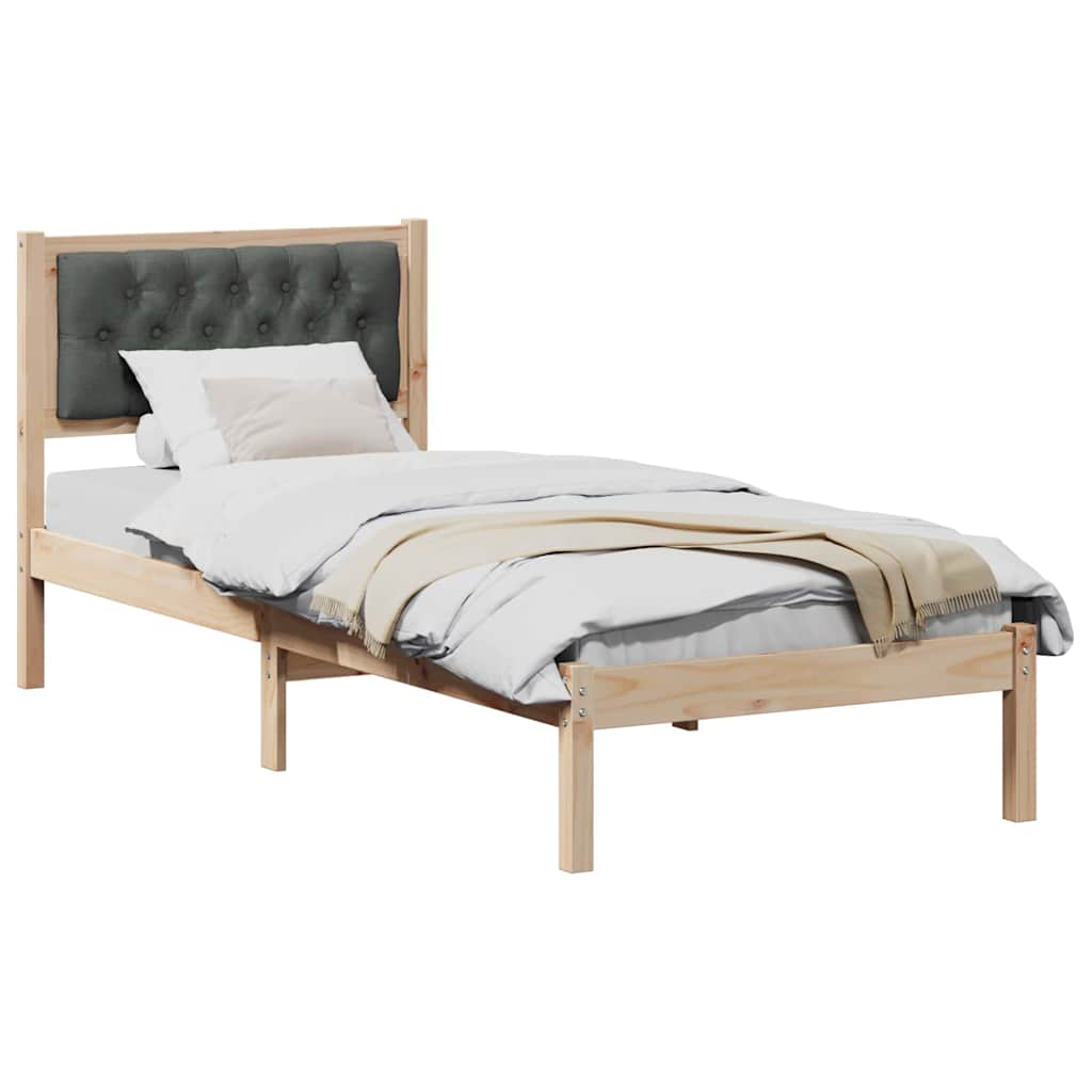 Estrutura da cama com cabeceira cinza escuro 80 x 200 cm